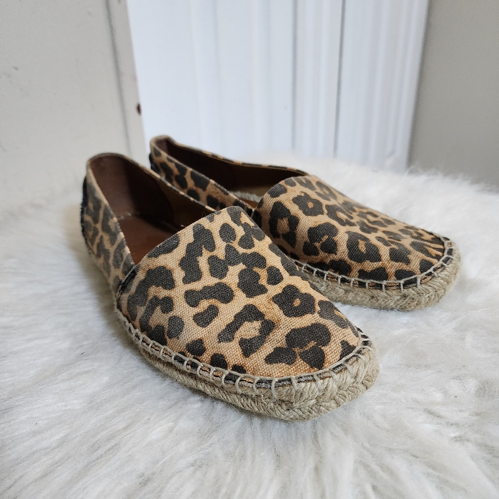 Franco Sarto Animal Print Casual Espradrille Flats Slip On Shoes Size 7.5